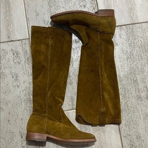 Vintage Frye Over the Knee Suede Boots in Tan